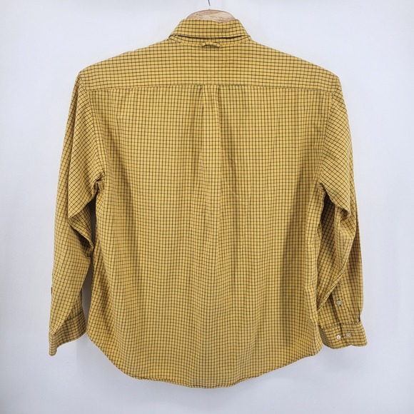 Tommy Hilfiger Men's XXL Button Down Shirt Yellow Plaid Long Sleeve Vintage Y2K - Picture 3 of 8